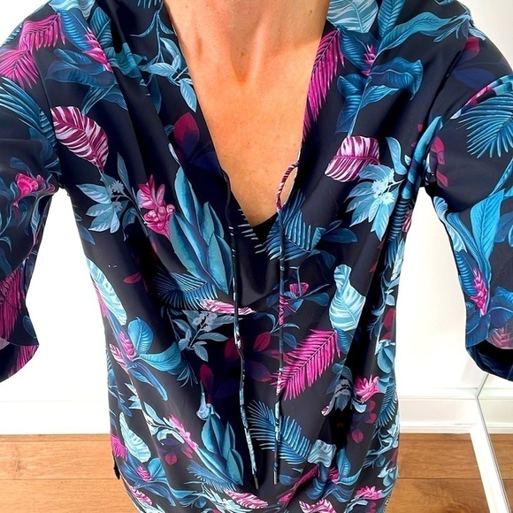 Fig FUNZI DRESS paradisio black Boxy dress V-neck Möbius LT knee length size XS - Picture 9 of 13